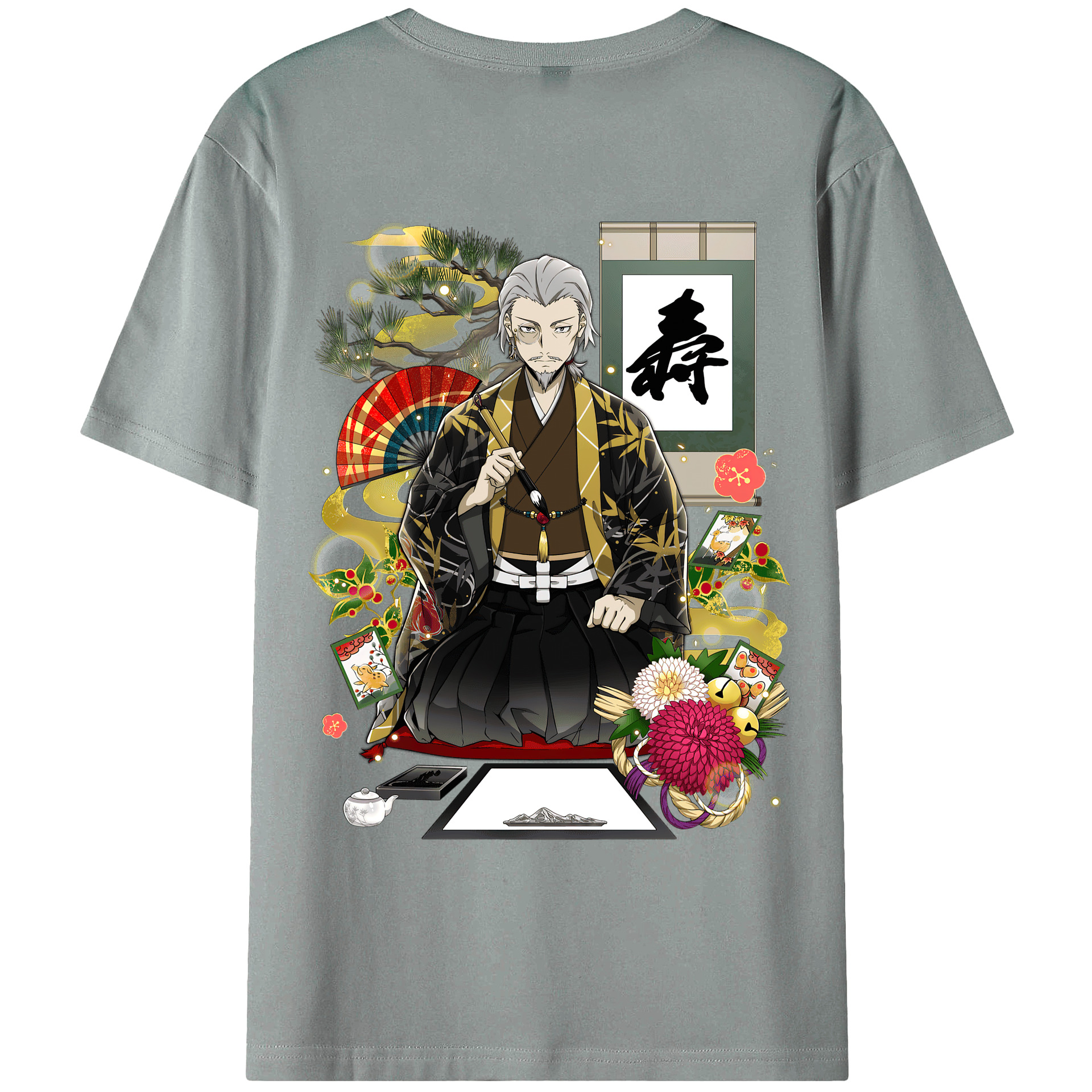 （画像用） 文豪ストレイドッグス Bungo Stray Dogs 綿100％ メンズ半袖Tシャツ（バックプリント） 通気性